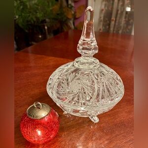 🍬 Brilliant-Cut Crystal Lidded Candy Bowl — Anna Hütte West Germany